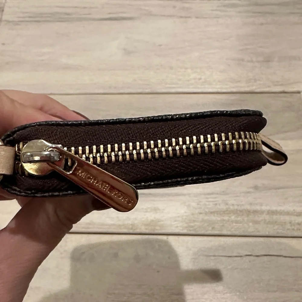 Michael Kors Brown and Gold Wristlet wallet bag